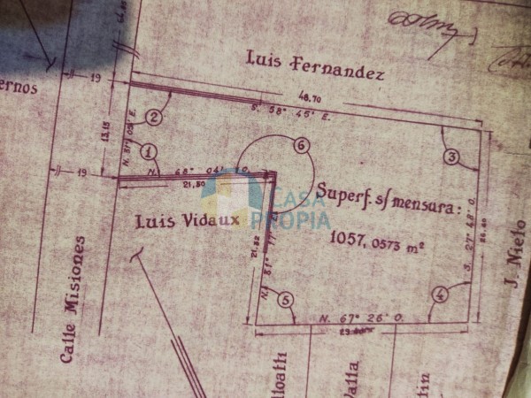  COCHERA A LA VENTA EN AMPLIO LOTE  SOBRE  CALLE MISIONES AL 300